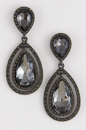 Tear Drop Rhinestone Earrings 6LAE10